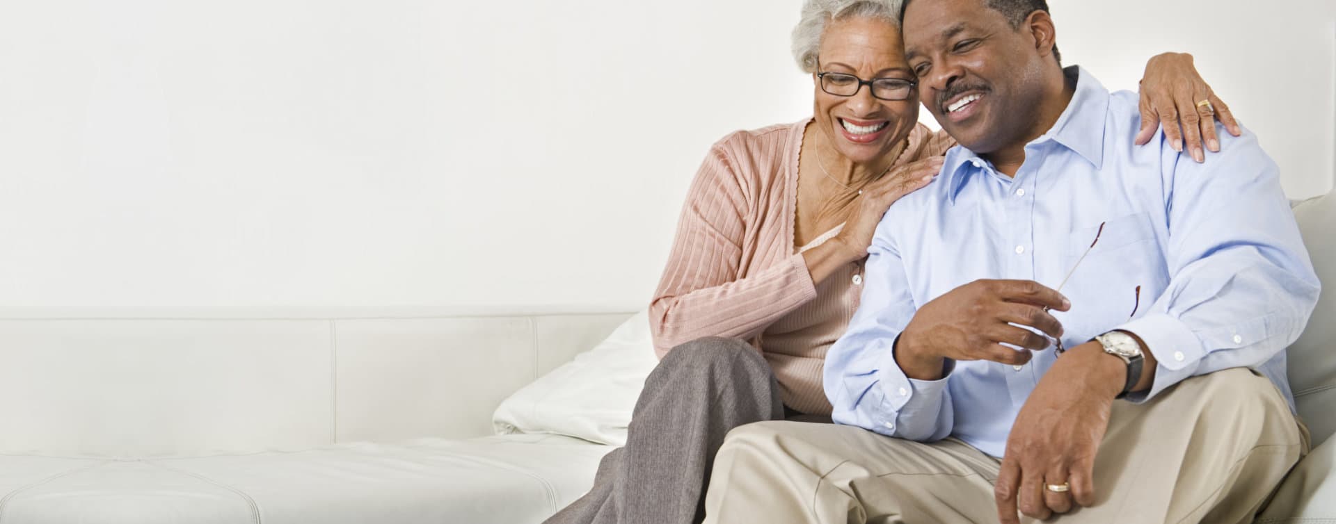 senior couple smiling